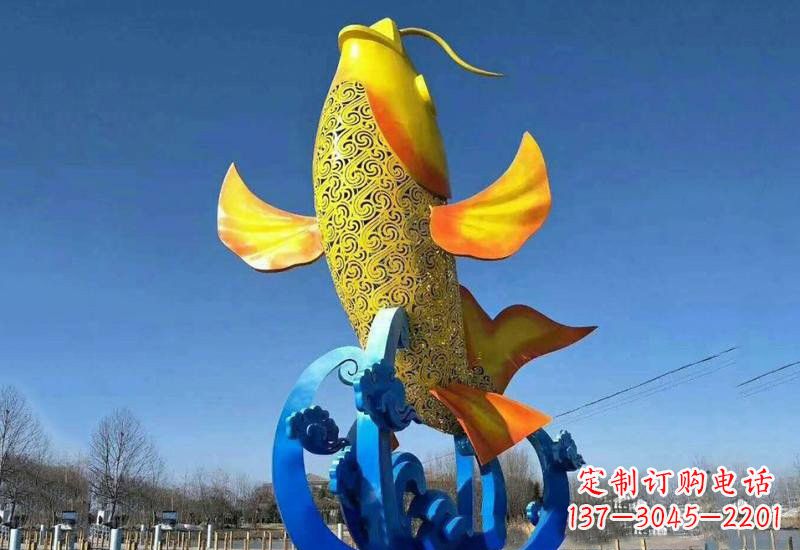 南通不锈钢城市大型鲤鱼雕塑