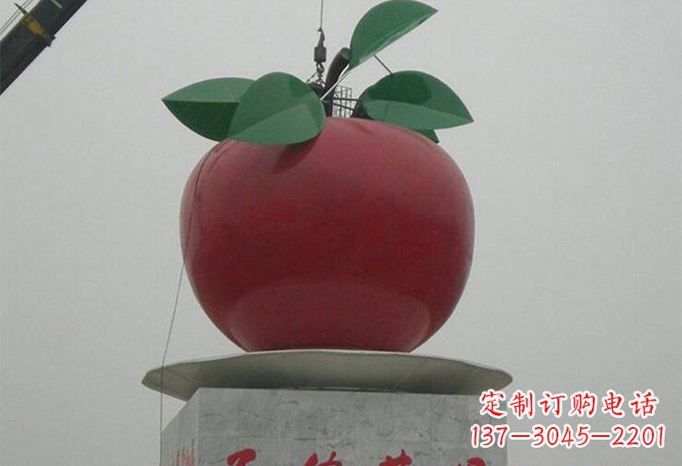 南通不锈钢城市大型苹果雕塑象征着城市繁荣