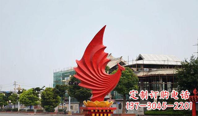 南通不锈钢凤凰雕塑象征着城市繁荣