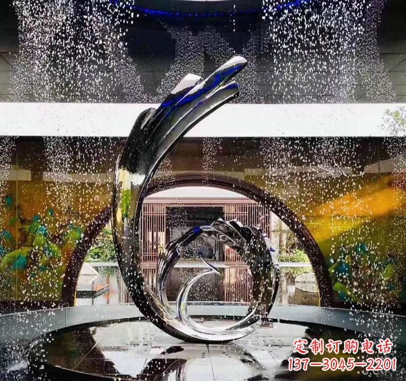 南通不锈钢城市景观喷泉雕塑美丽而又充满力量