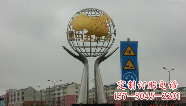 南通不锈钢城市景观手捧地球雕塑