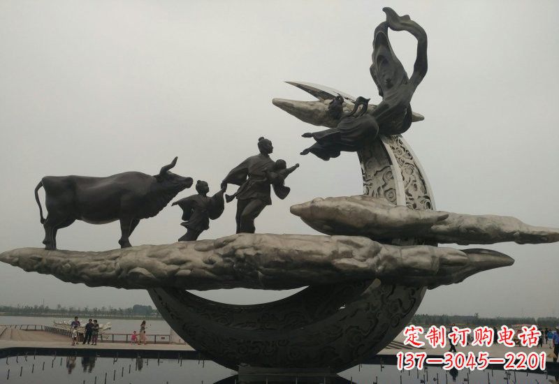 南通不锈钢城市牛郎织女雕塑