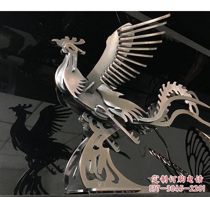 南通不锈钢凤凰雕塑精美的艺术品