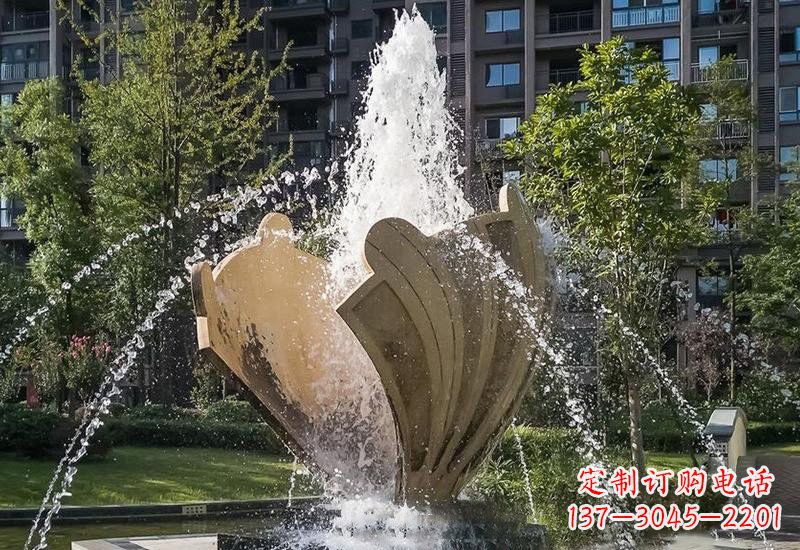 南通不锈钢贝壳喷泉雕塑精美而又耐用