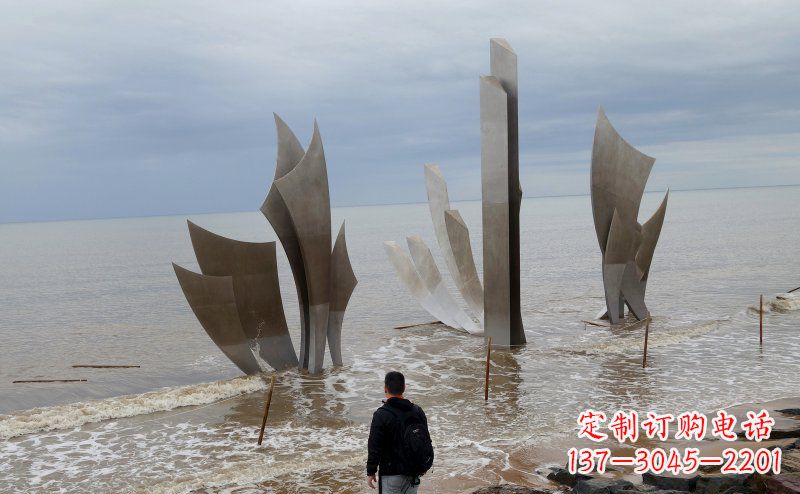 南通不锈钢船帆海边景观雕塑