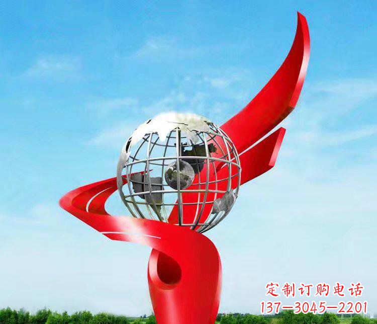 南通不锈钢地球雕塑精美的艺术品