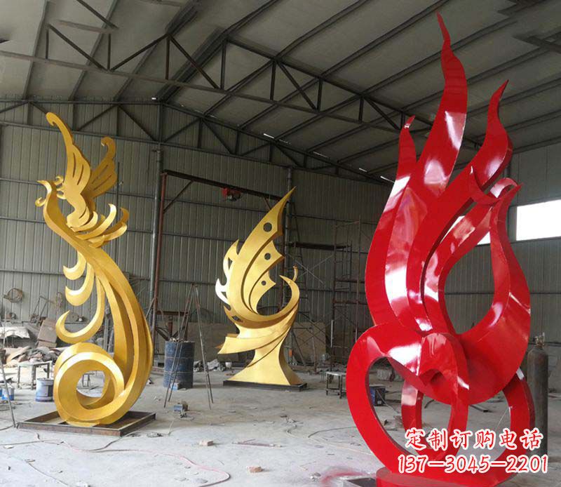 南通不锈钢抽象凤凰雕塑 