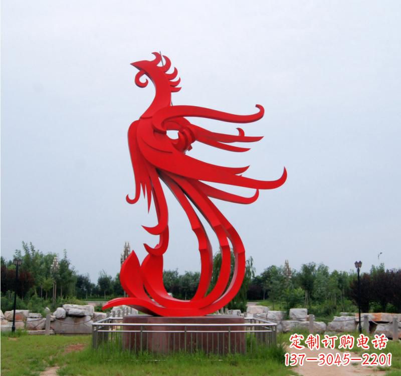 南通不锈钢凤凰雕塑绚丽多彩的艺术之美
