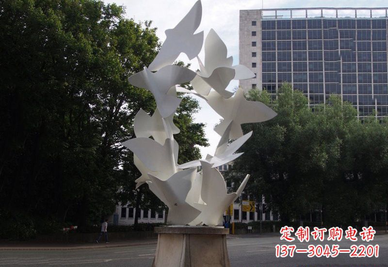 南通不锈钢抽象和平鸽雕塑