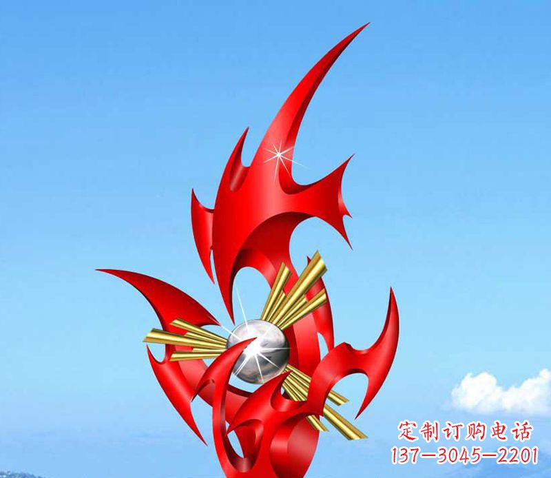 南通不锈钢抽象火苗雕塑 (2)
