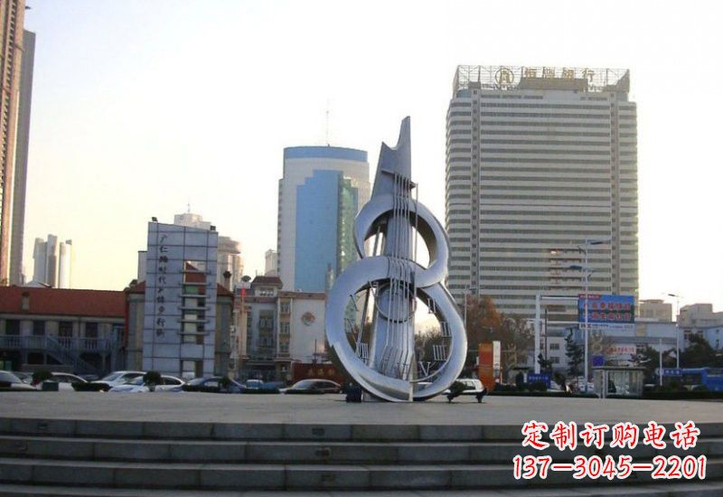 南通不锈钢抽象吉他雕塑2