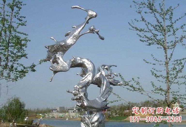南通不锈钢蛟龙出海雕塑