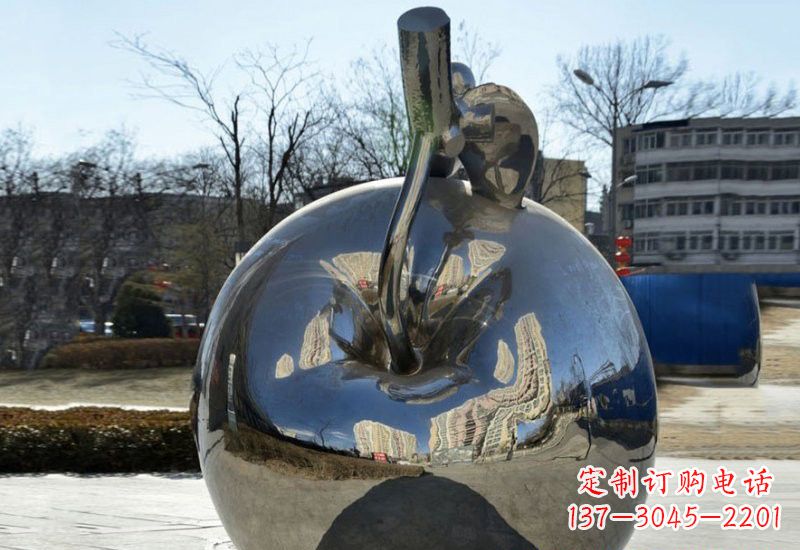 南通精致的不锈钢苹果雕塑
