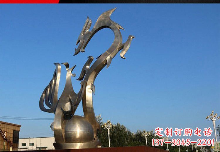 南通不锈钢龙凤雕塑艺术精美的精品