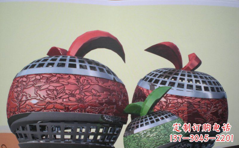 南通不锈钢苹果雕塑