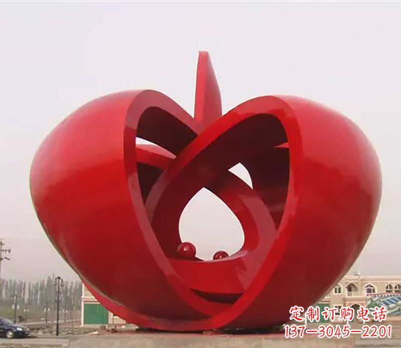 南通精致的不锈钢苹果雕塑