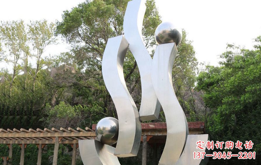 南通不锈钢飘带雕塑美化小区景观