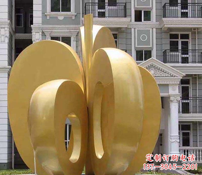 南通不锈钢苹果雕塑极具视觉震撼力