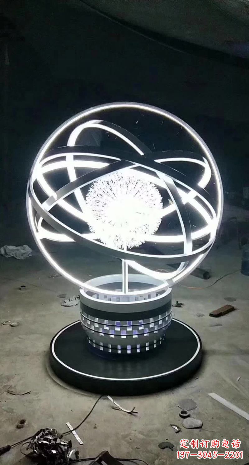 南通不锈钢蒲公英圆环雕塑艺术之美