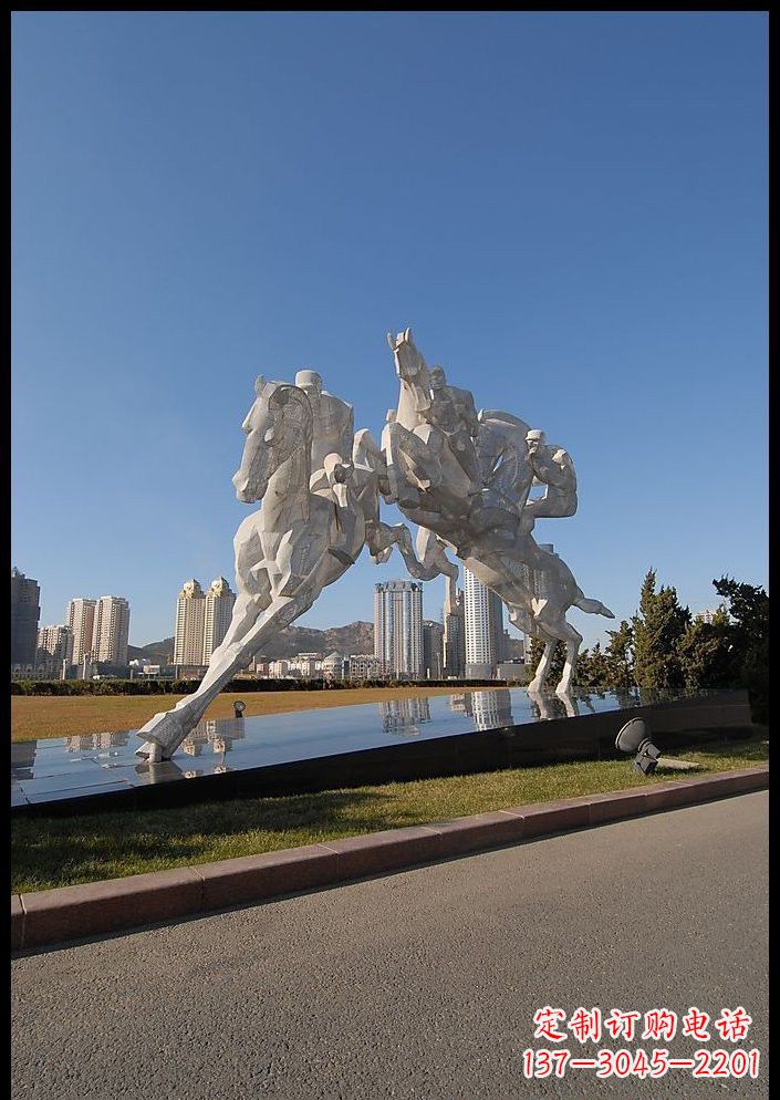 南通不锈钢骑马雕塑精美的艺术品
