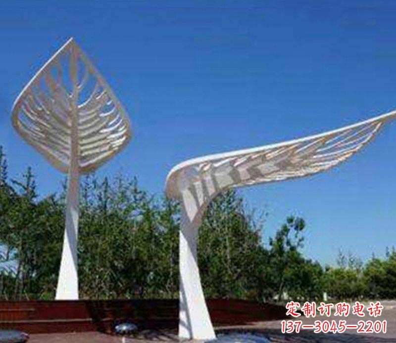 南通精美不锈钢树叶雕塑