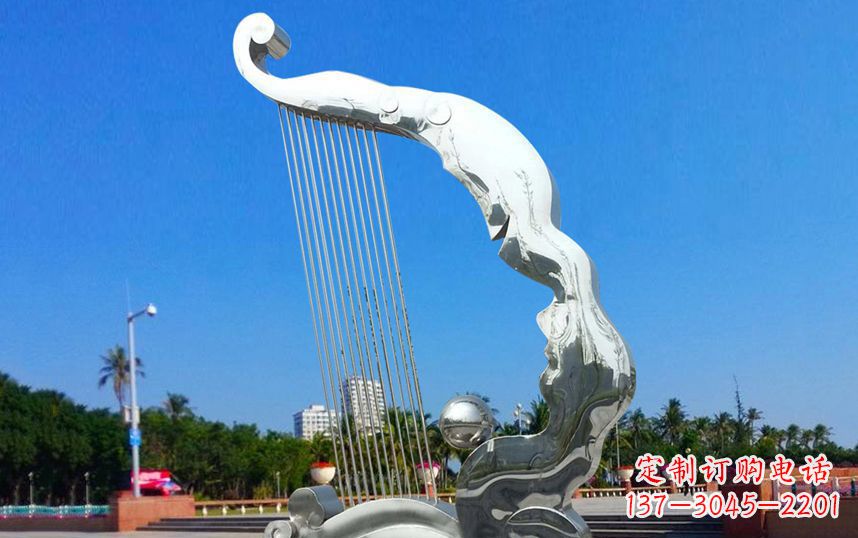 南通不锈钢竖琴广场雕塑