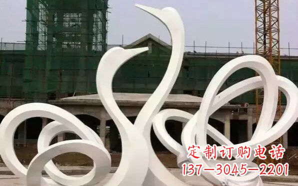南通不锈钢天鹅雕塑美丽而优雅