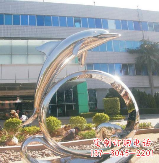 南通不锈钢海豚雕塑精致而灵动