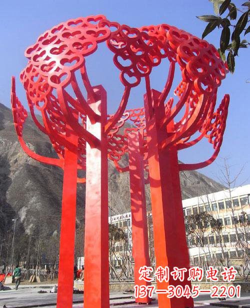 南通不锈钢树叶雕塑