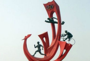 南通运动员雕塑缅怀奥运会的荣耀
