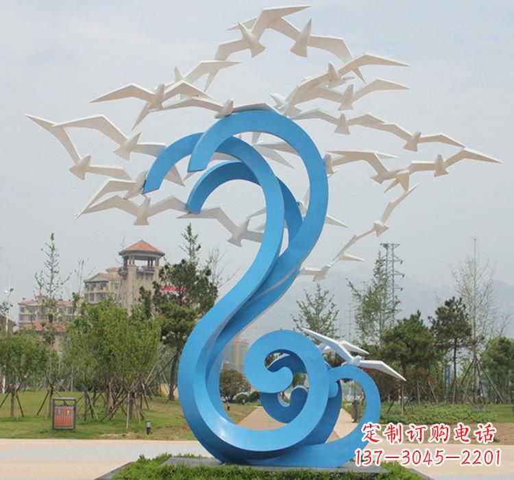 南通新题目精美不锈钢大雁雕塑