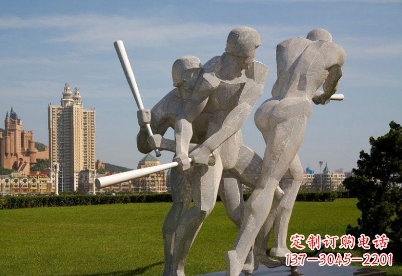 南通棒球雕塑象征着美好回忆