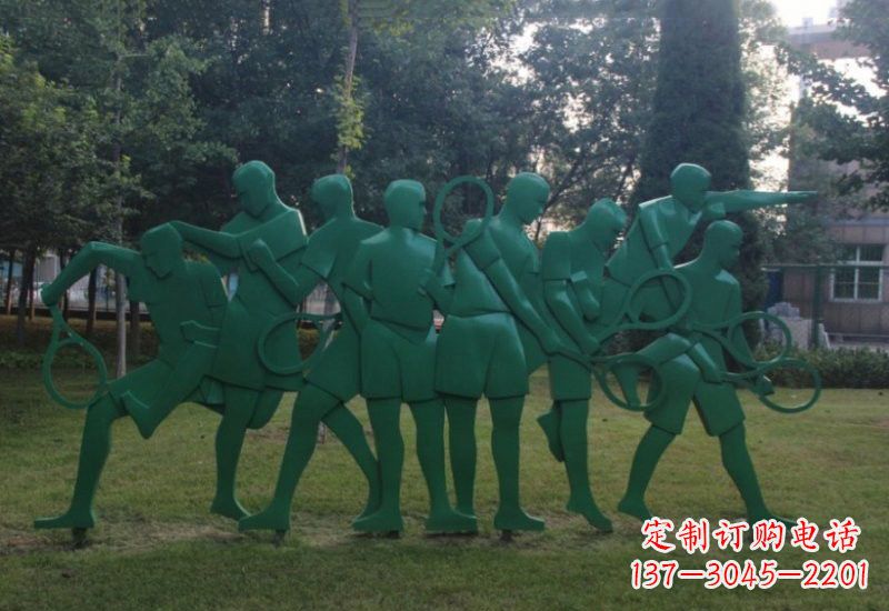 南通不锈钢羽毛球人物雕塑精美绝伦