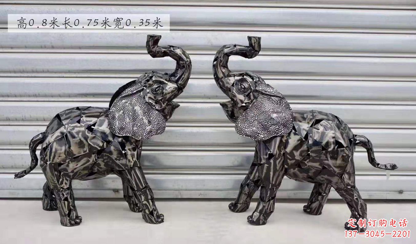 南通不锈钢大象雕塑精美的摆件装饰
