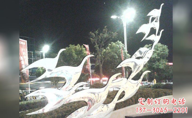 南通不锈钢大雁雕塑——灿烂的翱翔