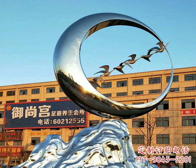 南通不锈钢大雁雕塑精美的艺术之作