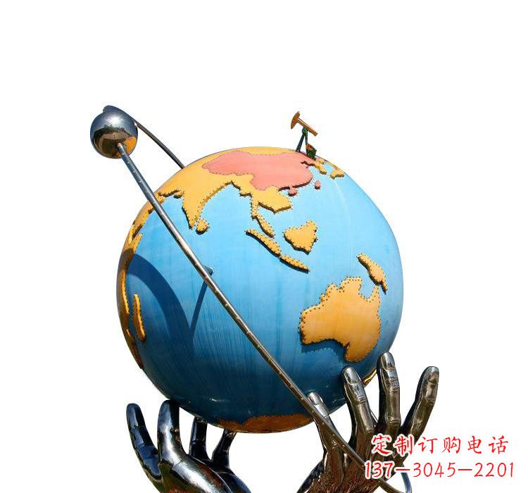 南通不锈钢地球雕塑象征着世界和平