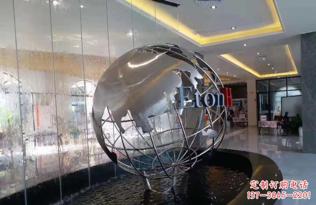 南通大地见证——不锈钢地球仪喷泉雕塑