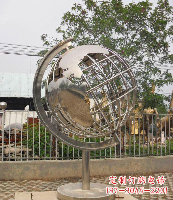 南通精美不锈钢地球仪雕塑点缀校园美景