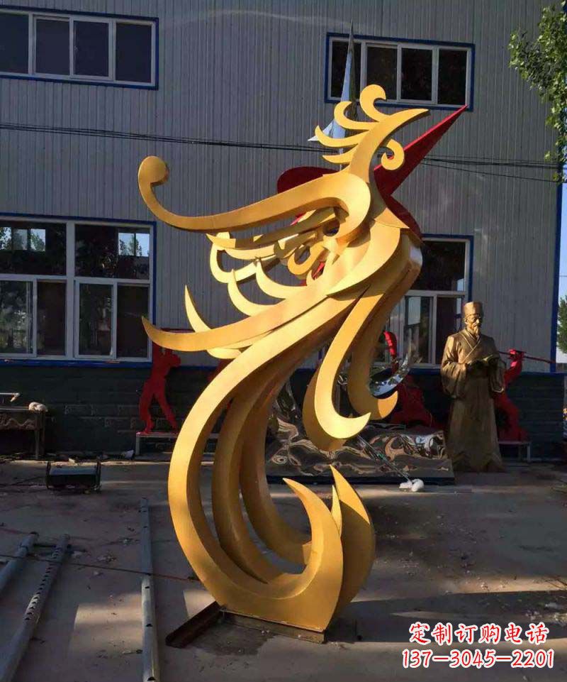 南通不锈钢雕刻凤凰雕塑传承精美工艺