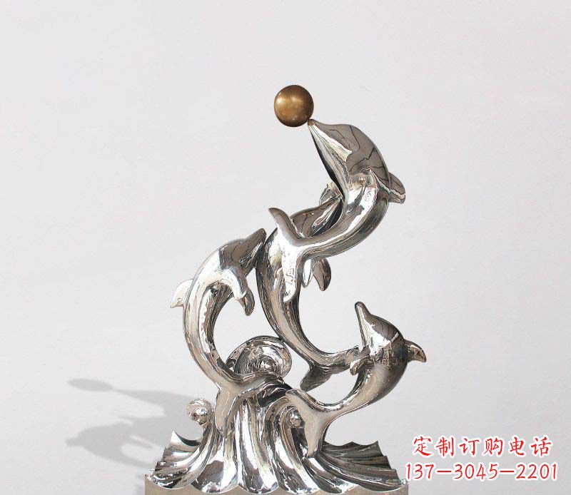 南通不锈钢海豚雕塑精美的艺术杰作
