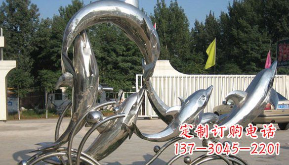 南通不锈钢海豚雕塑精美雕刻展现海洋之美