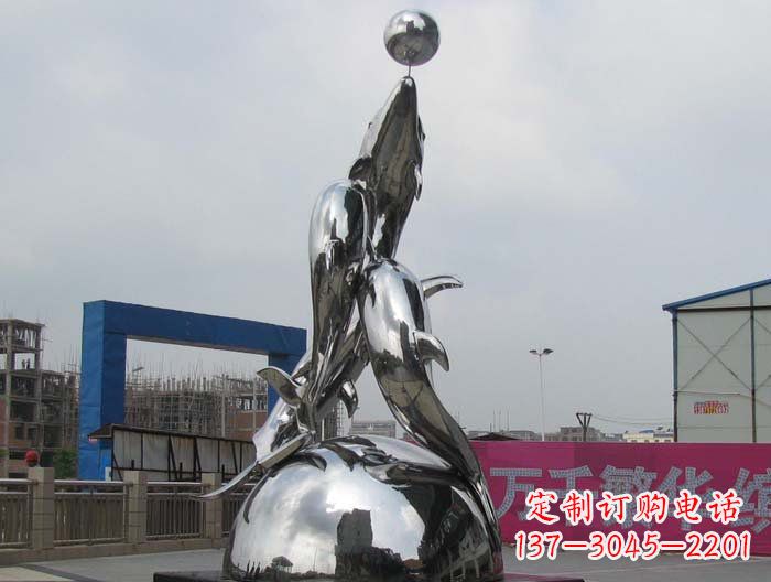 南通海豚雕塑精美细腻的艺术品