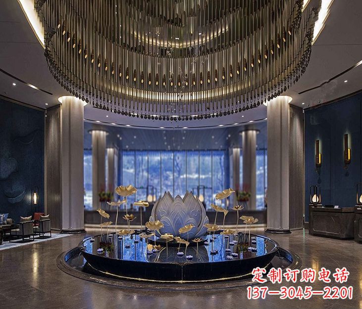 南通不锈钢锻造荷花雕塑精美无比