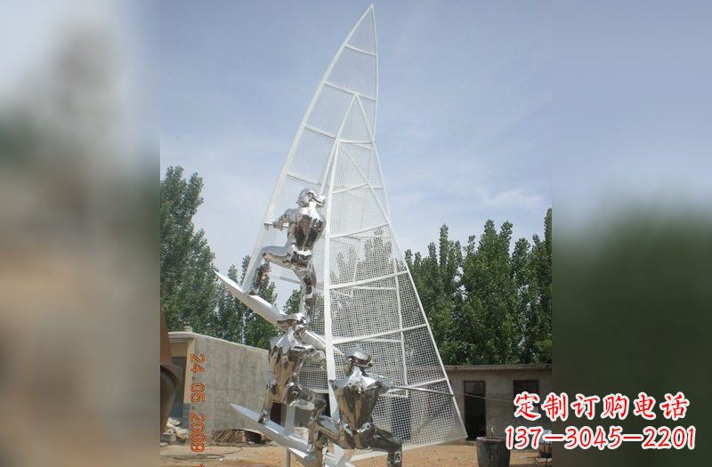 南通不锈钢帆船雕塑精美的艺术品