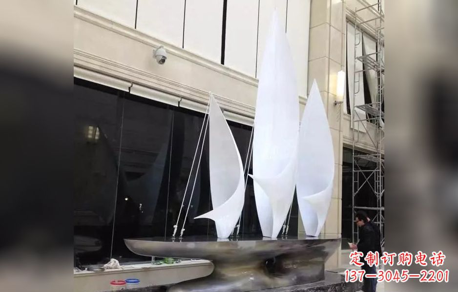 南通不锈钢帆船海洋迷人的雕塑