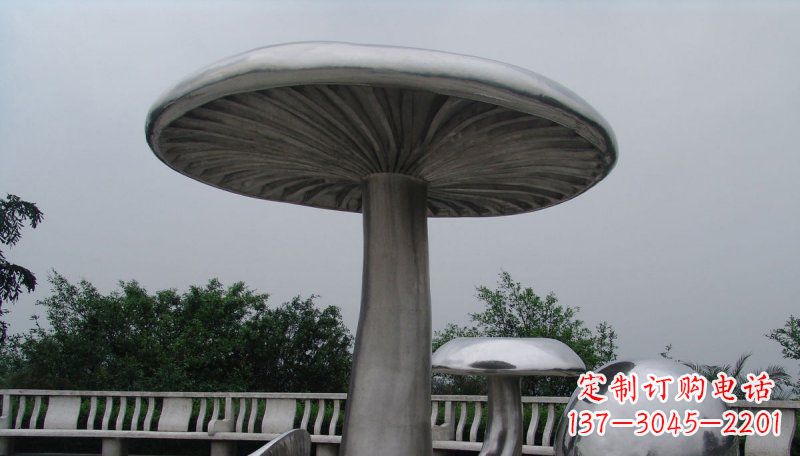 南通不锈钢仿真蘑菇凉亭雕塑