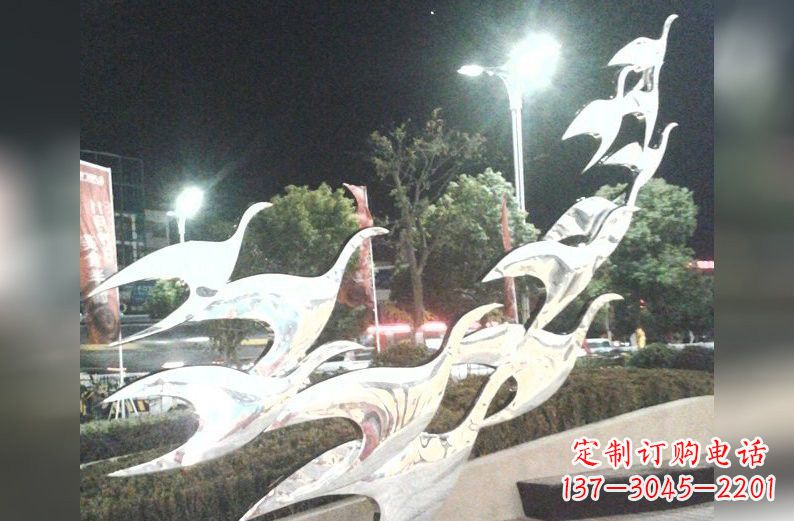 南通不锈钢大雁雕塑一种高雅的艺术美学