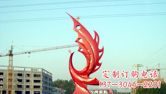 南通凤凰城市的不锈钢雕塑