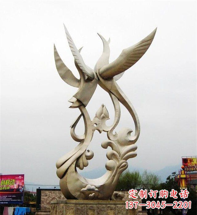 南通不锈钢凤凰雕塑传承古代美学
